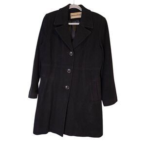 Mantello womens wool blend black dress coat.  XL.